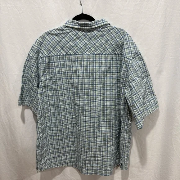 Cabela’s Plaid Short Sleeve Outdoor Shirt 2XL Coolmax UPF30 Textured Button Up - Picture 10 of 16